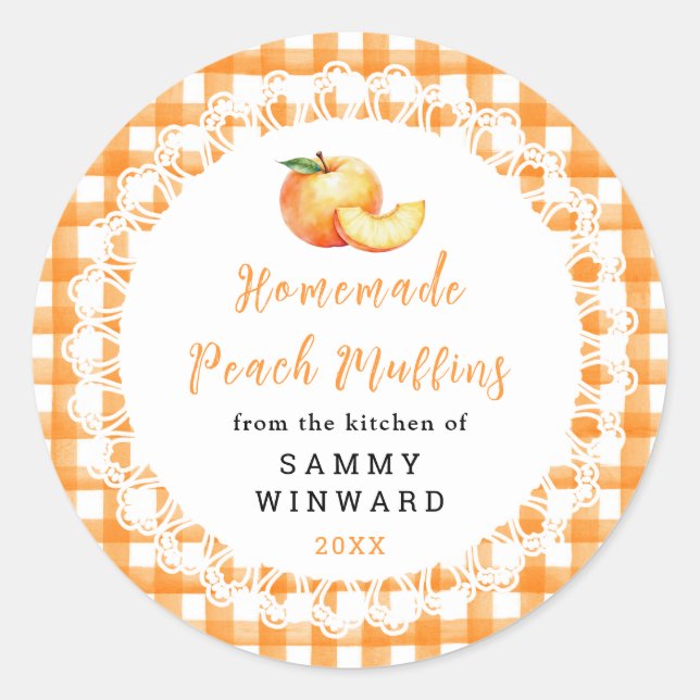 Homemade Peach Muffin Label (Front)
