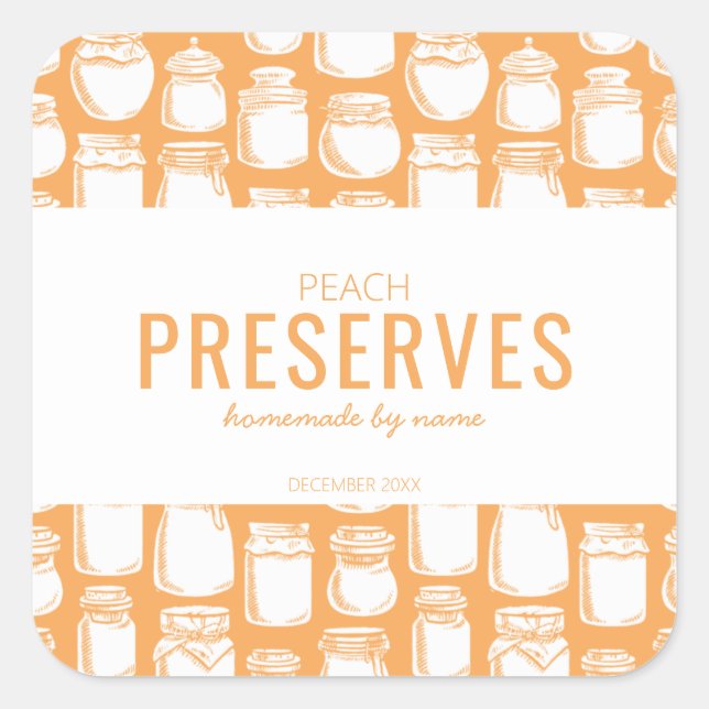 Homemade Peach Preserves Sticker (Front)