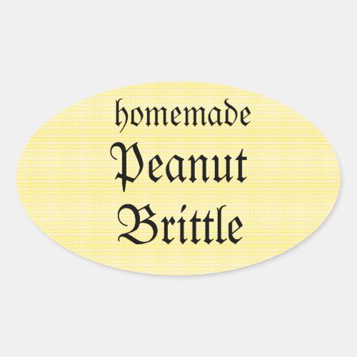 Homemade Peanut Brittle Yellow Stripe Jar Label
