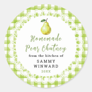Homemade Pear Chutney Jar Label