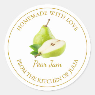 Homemade Pear Jam Label White