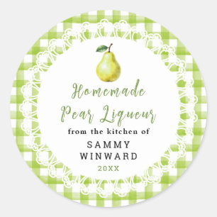 Homemade Pear Liqueur Bottle Label
