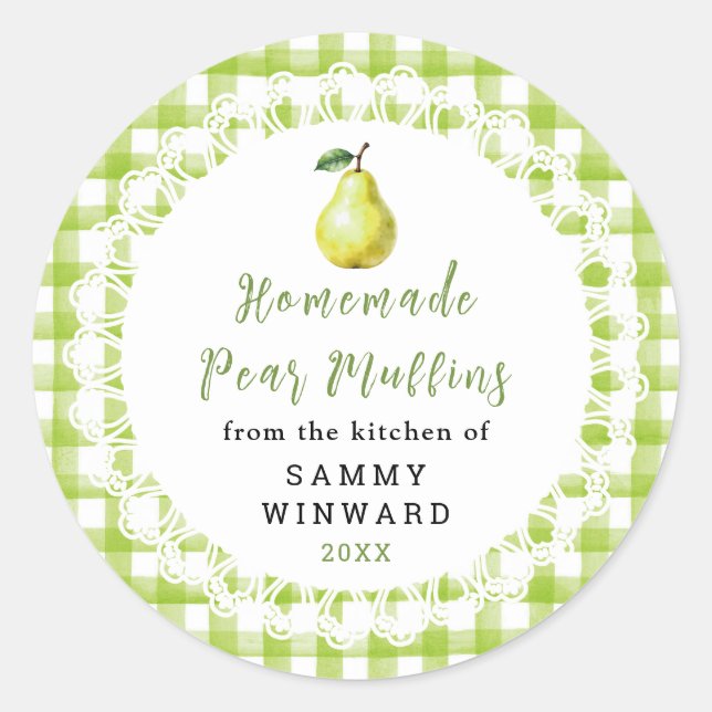 Homemade Pear Muffin Label (Front)