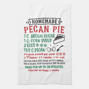 Homemade pecan pie recipe kitchen towel