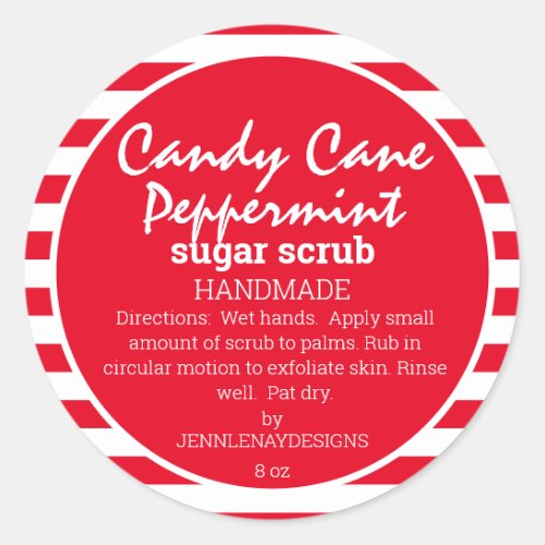 Homemade Peppermint Sugar Scrub Custom Labels