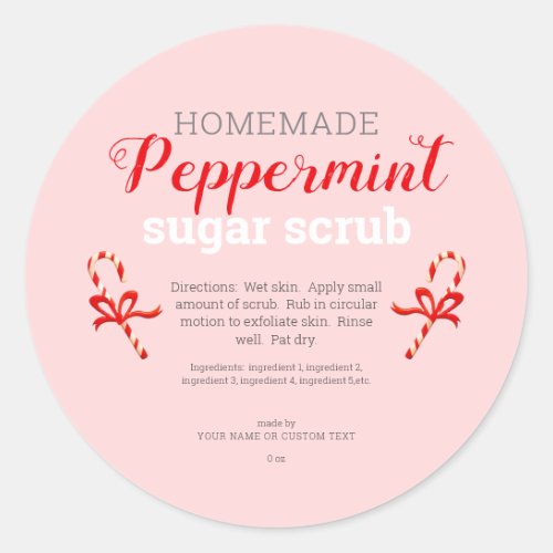 Homemade Peppermint Sugar Scrub Editable Classic Round Sticker
