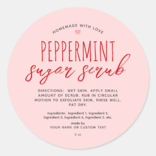 Homemade Peppermint Sugar Scrub Small Business Classic Round Sticker
