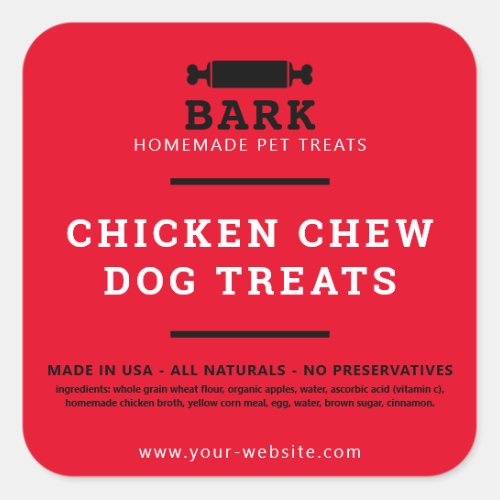 Homemade pet dog treats product labels stickers