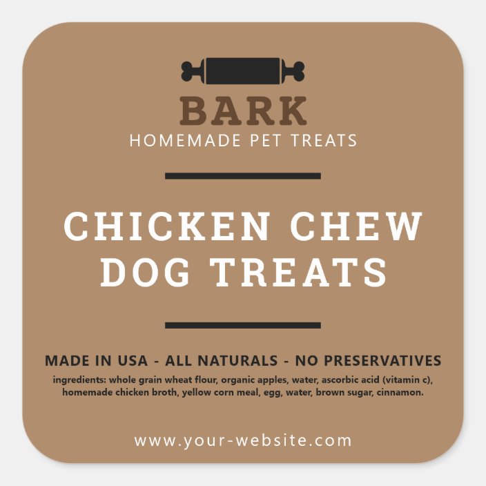 Homemade pet dog treats product labels stickers