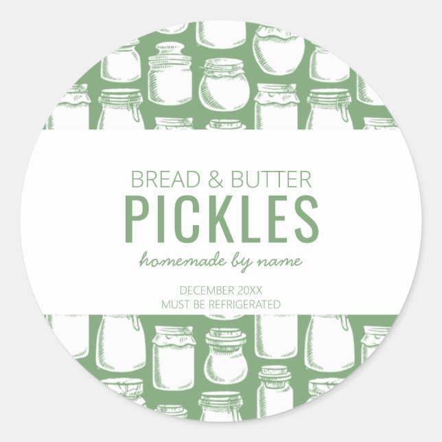 Homemade Pickle Round Sticker (Front)