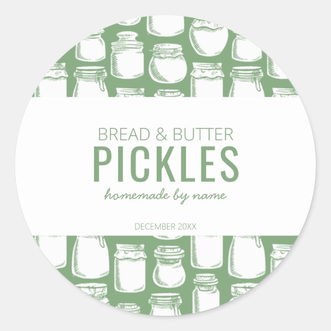 Homemade Pickle Round Sticker (Front)