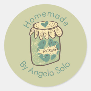 Homemade Pickles Branding Business Packaging  Classic Round Sticker
