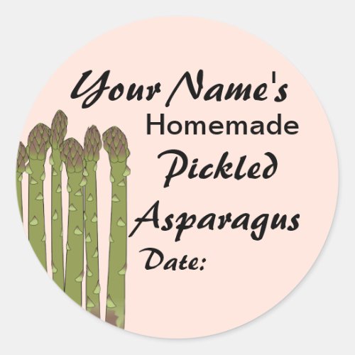 Homemade Pickles Canning Jar Lid Labels Asparagus