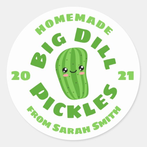 Homemade pickles classic round sticker