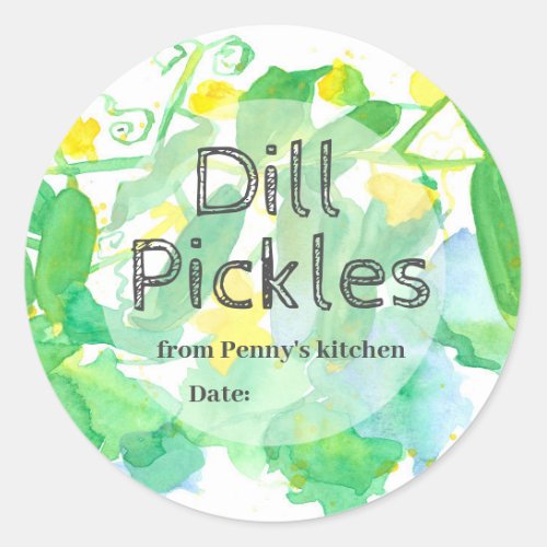 Homemade Pickles Cucumber Canning Jar Label