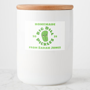 Homemade pickles food label
