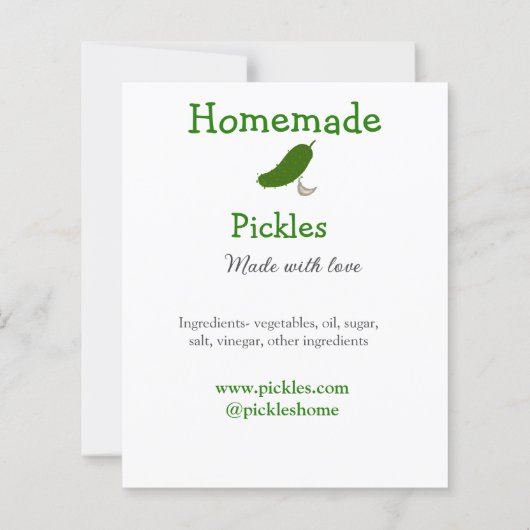Homemade pickles made with love add text website (Back)