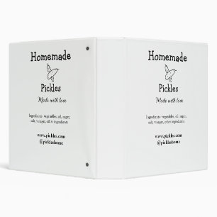 Homemade pickles made with love add text website 3 ring binder