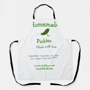 Homemade pickles made with love add text website apron