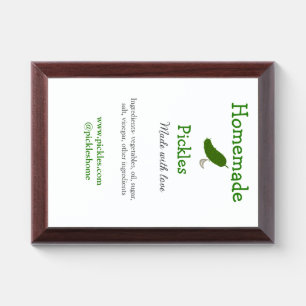 Homemade pickles made with love add text website award plaque