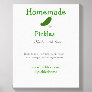 Homemade pickles made with love add text website canvas photo tile
