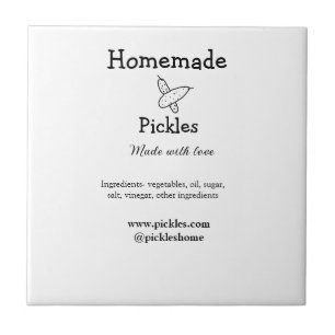 Homemade pickles made with love add text website ceramic tile