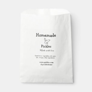 Homemade pickles made with love add text website favor bag