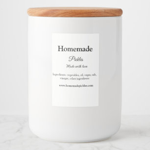 Homemade pickles made with love add text website food label