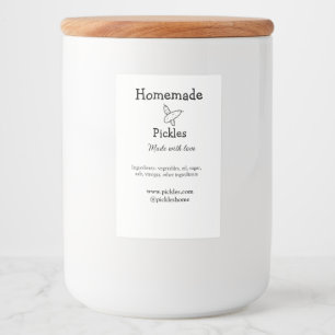 Homemade pickles made with love add text website food label