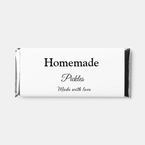 Homemade pickles made with love add text website hershey bar favors