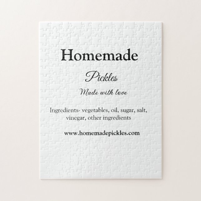 Homemade pickles made with love add text website jigsaw puzzle (Vertical)