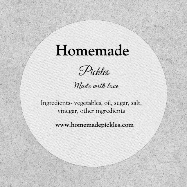 Homemade pickles made with love add text website patch (Front)