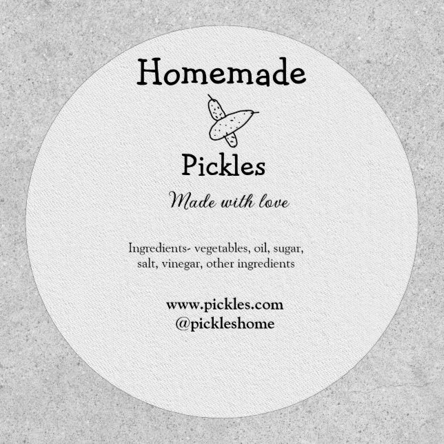 Homemade pickles made with love add text website patch (Front)