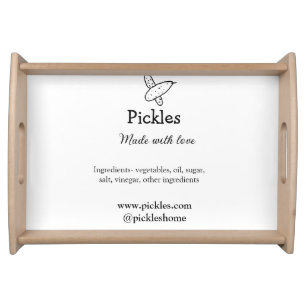 Homemade pickles made with love add text website serving tray