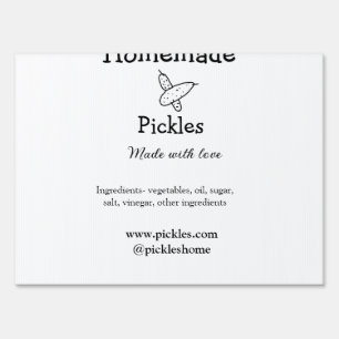 Homemade pickles made with love add text website sign