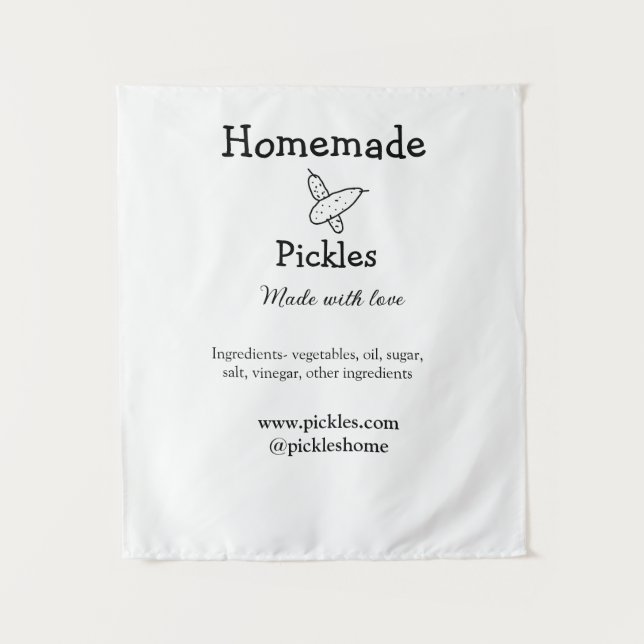Homemade pickles made with love add text website tapestry (Front)