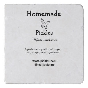 Homemade pickles made with love add text website trivet