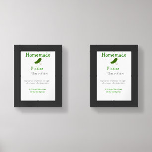 Homemade pickles made with love add text website wall art sets