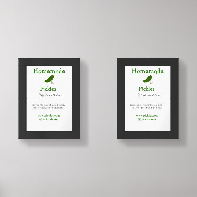 Homemade pickles made with love add text website wall art sets (Front)