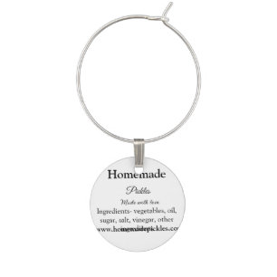 Homemade pickles made with love add text website wine charm
