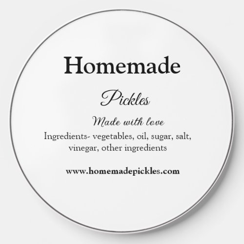 Homemade pickles made with love add text website wireless charger 