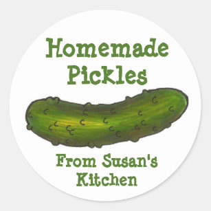 Homemade Pickles Personalized Green Dill Pickle Classic Round Sticker