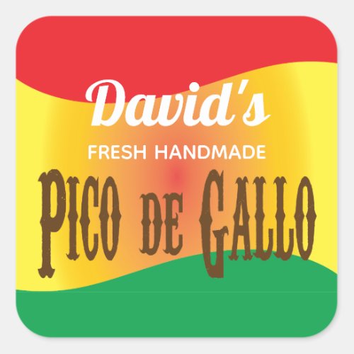 Homemade Pico de Gallo food label
