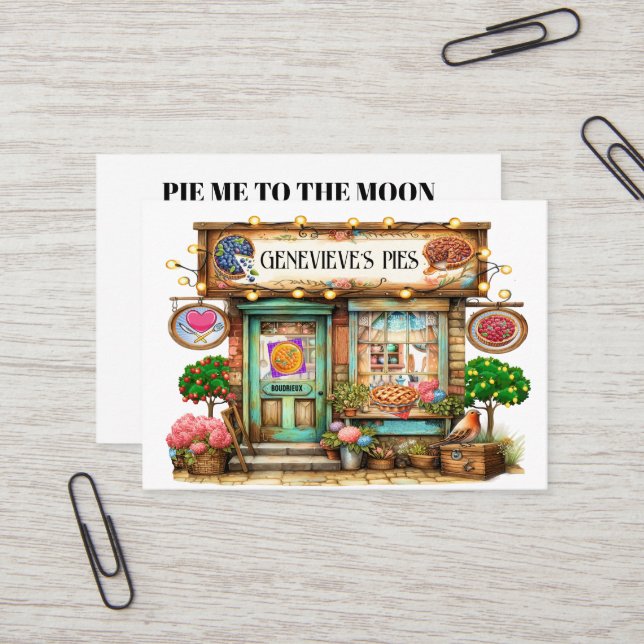 Homemade Pies, Pastries, Bakery  Business Card (Front/Back In Situ)