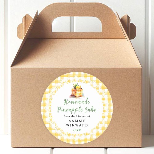 Homemade Pineapple Cake Food Label