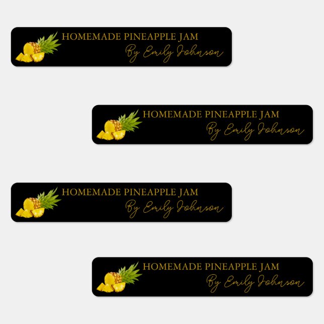 Homemade Pineapple Jam Thin Label (Group)