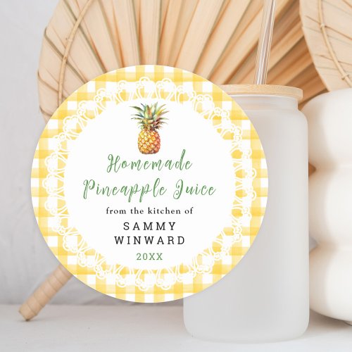 Homemade Pineapple Juice Drink Label