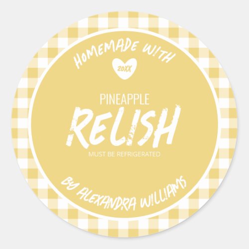 Homemade Pineapple Relish Classic Round Sticker