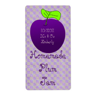 Homemade Plum Jam Jar Label (Customize)