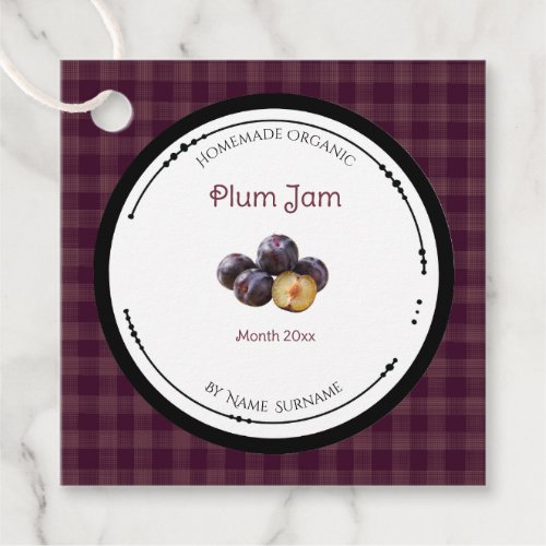 Homemade Plum Jam Label With Ingredients
